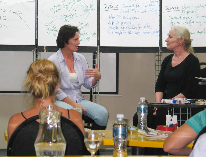 Tania Melnyczuk with participants at the Intensive Workshop in Project Management in Midrand.