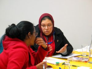 Shalena and Shahieda work on an HIV research project